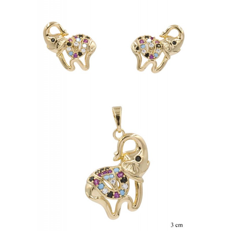 Przywieszka + kolczyki Xuping pozłacane 18k - MF9149