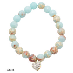 Bransoletka Merebilo Stal 316L "Mix Aquamarine" - MF32480-1