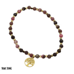 Bransoletka Stal 316L - mix agat - MF37337-K4