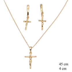 Kolczyki + Naszyjnik Xuping pozłacane 18k - MF125605430