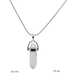 Naszyjnik Xuping Stal 316L [ Howlit Biały ] - MF3660089-5