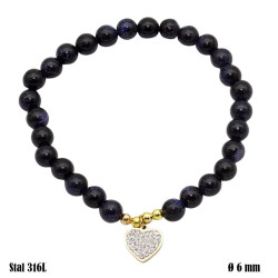 Bransoletka Noc Kairu Stal 316L [serce] - MF41819-2