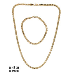 Komplet biżuterii miedź pozłacana 14k - MF42149