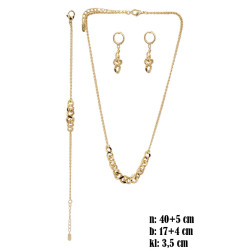 Komplet biżuterii miedź pozłacana 14k - MF42144