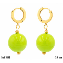 Kolczyki Kolorowe Kulki Stal 316L - KL42326-6