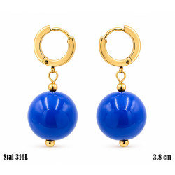 Kolczyki Kolorowe Kulki Stal316L - KL42318-1