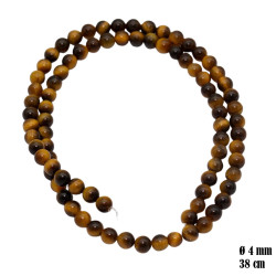 Sznurek Jasne Oko Tygrysa 4 mm Kamień - MF42469