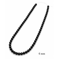 Elementy do biżuterii koraliki 6 mm  - [ obsydian ] - MF42464
