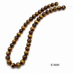 Elementy do biżuterii koraliki 4 mm - [ oko tygrysa ] - MF42467A