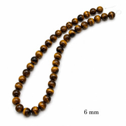 Elementy do biżuterii koraliki 6 mm [ oko tygrysa ] - MF42467A