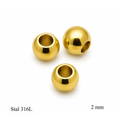 Elementy do biżuterii z Stali Kuleczki dystansowe 2 mm - MF42280-2