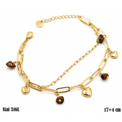 Bransoletka Stal 316L 14k [agat jasny] - MF42345-3