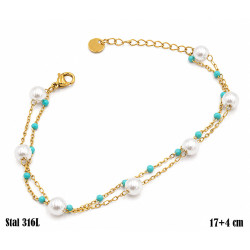 Bransoletka Stal 316L 14k [turkus] - MF42343-2