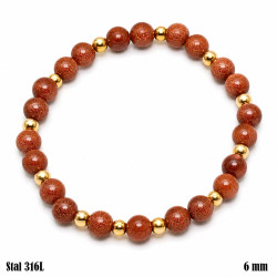 Bransoletka Stal 316L [piasek pustyni 6 mm] - MF42460-A