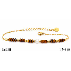 Bransoletka Stal 316L 14k [Oko Tygrysa] - MF42331-4