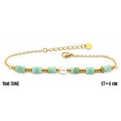 Bransoletka Stal 316L 14k [Awenturyn] - MF42331-2