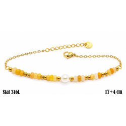 Bransoletka Stal 316L 14k [Agat Jasny] - MF42331-1