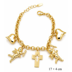 Bransoletka miedź pozłacana 14k - MF42097