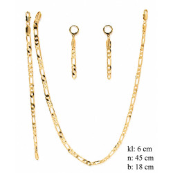 Naszyjnik + Bransoletka + Kolczyki miedź pozłacana 14k - MF42194