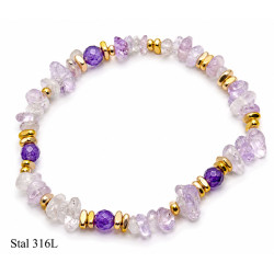 Bransoletka Merebilo Stal 316L [ mix ametyst ] - MF42498-3