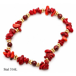 Bransoletka Merebilo Stal 316L [ Imitacja korala ] - MF42498-9