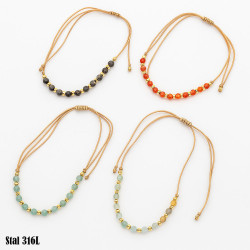 Bransoletka Stal 316L [Kamień naturalny Agat] - MF42482