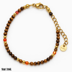 Bransoletka Stal 316L [Oko Tygrysa] - MF42488-1