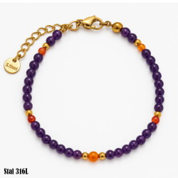 Bransoletka Stal 316L [Kamień naturalny Ametyst] - MF42488-3