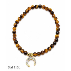 Bransoletka Merebilo Stal 316L [ oko tygrysa 4 mm ] - MF42469B