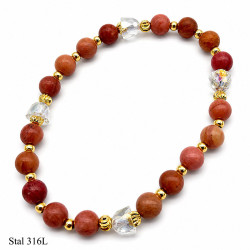 Bransoletka Stal 316L [ Rodonit 6 mm ] - MF42573-2
