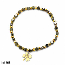 Bransoletka Stal 316L [ hematyt ] - MF42490-1