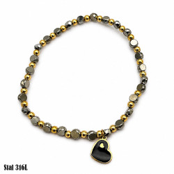Bransoletka Stal 316L [ hematyt ] - MF42490-2
