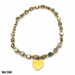 Bransoletka Stal 316L [ hematyt ] - MF42490-3